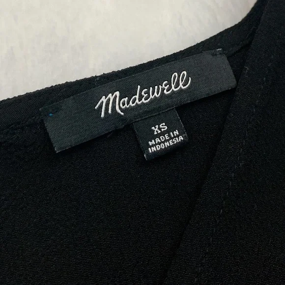 Like New Black Madewell Rhyme Top Short Sleeve Oversized Blouse Top - Picture 7 of 8